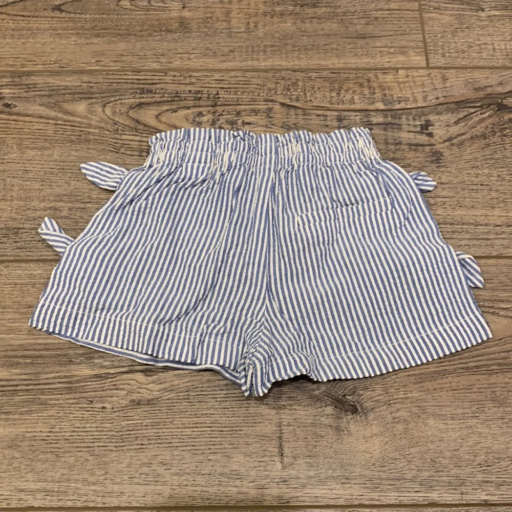 Zara Toddler/Baby Girl Blue & White Striped Seersucker Shorts - 18-24 Months
